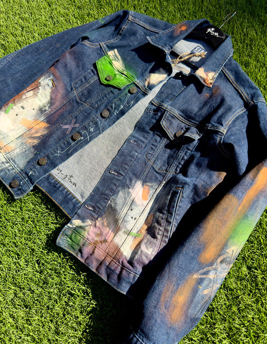 Hand-painted Denim Jacket - "Kinetic"